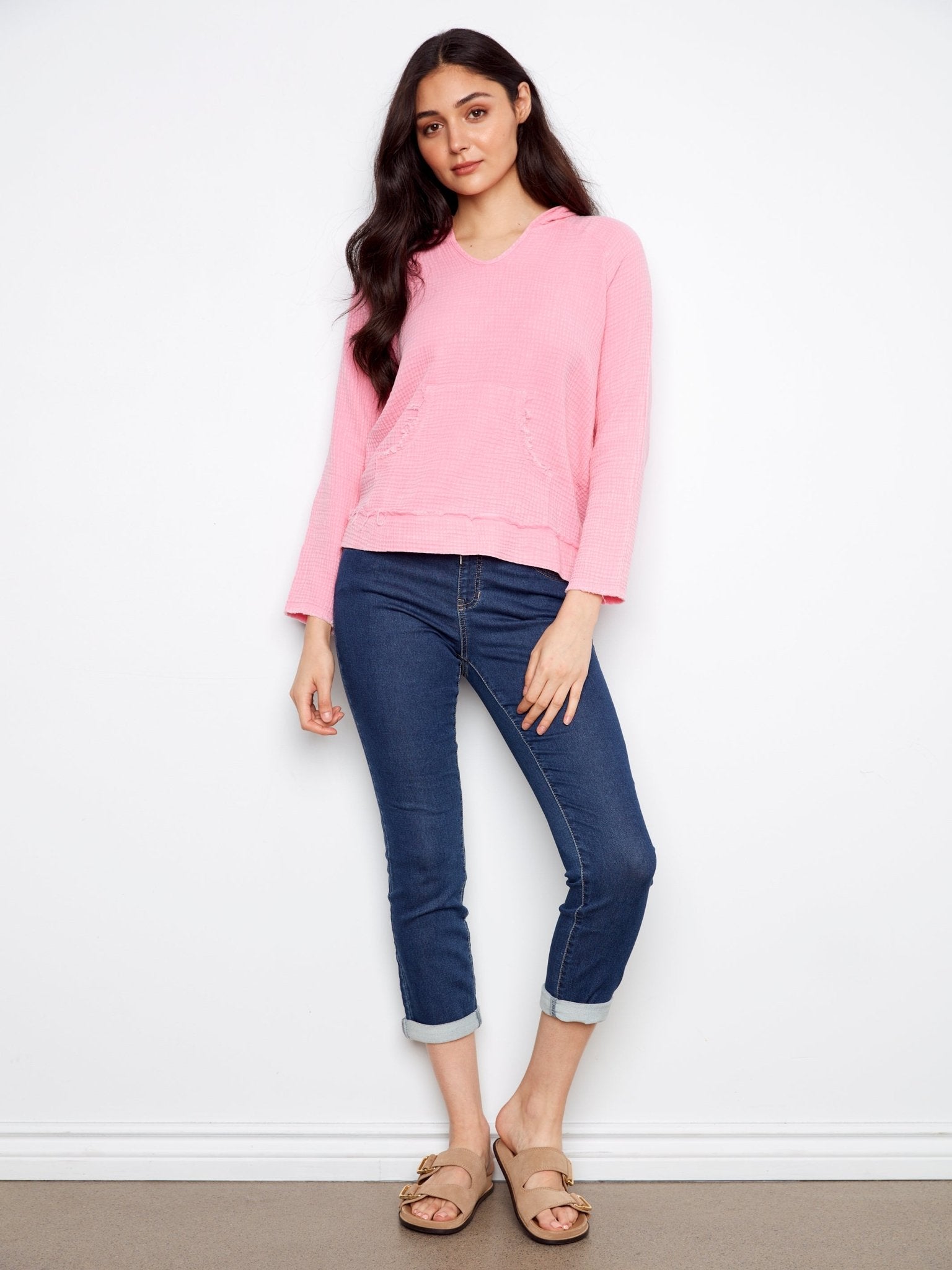 Bubble Cotton Hoodie With Kangaroo Pocket - Charlie B - 690178755514 - Sugar River Shoppe - 