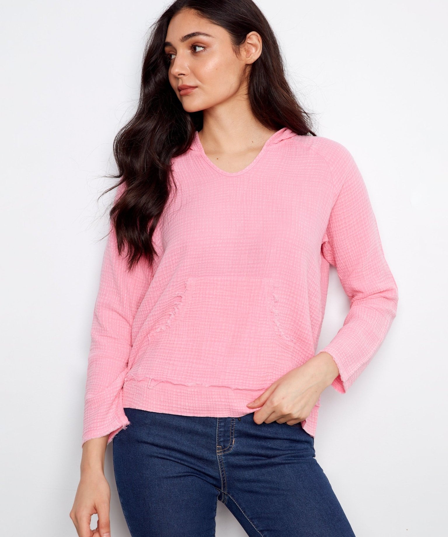 Bubble Cotton Hoodie With Kangaroo Pocket - Charlie B - 690178755514 - Sugar River Shoppe - 