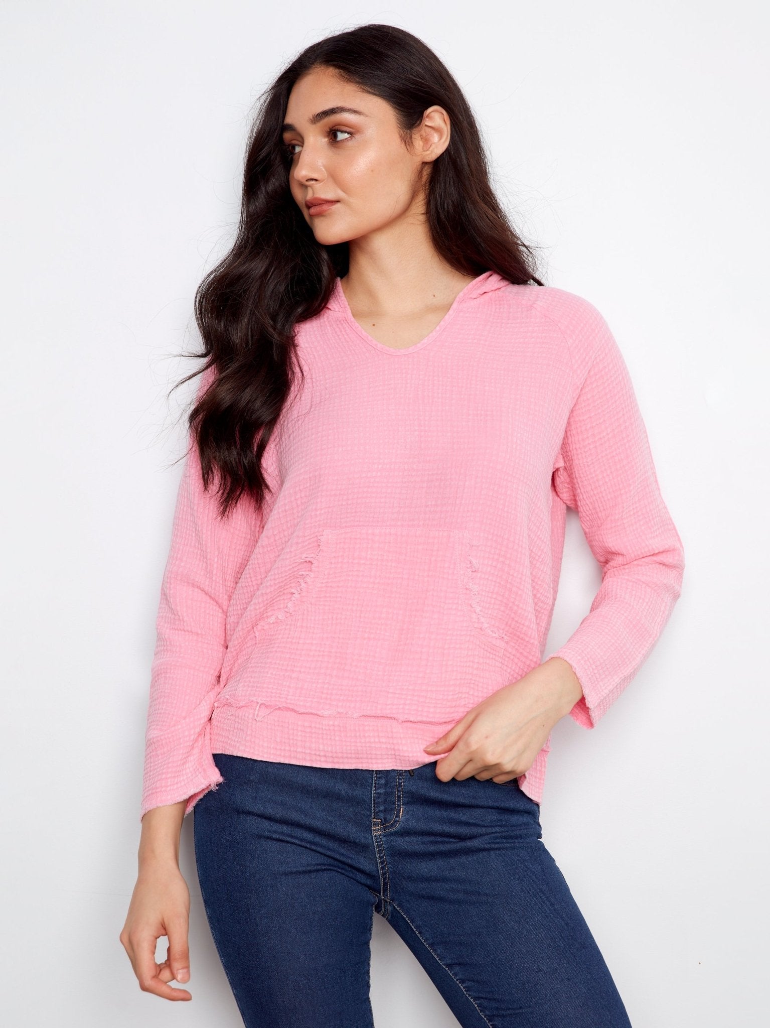 Bubble Cotton Hoodie With Kangaroo Pocket - Charlie B - 690178755514 - Sugar River Shoppe - 