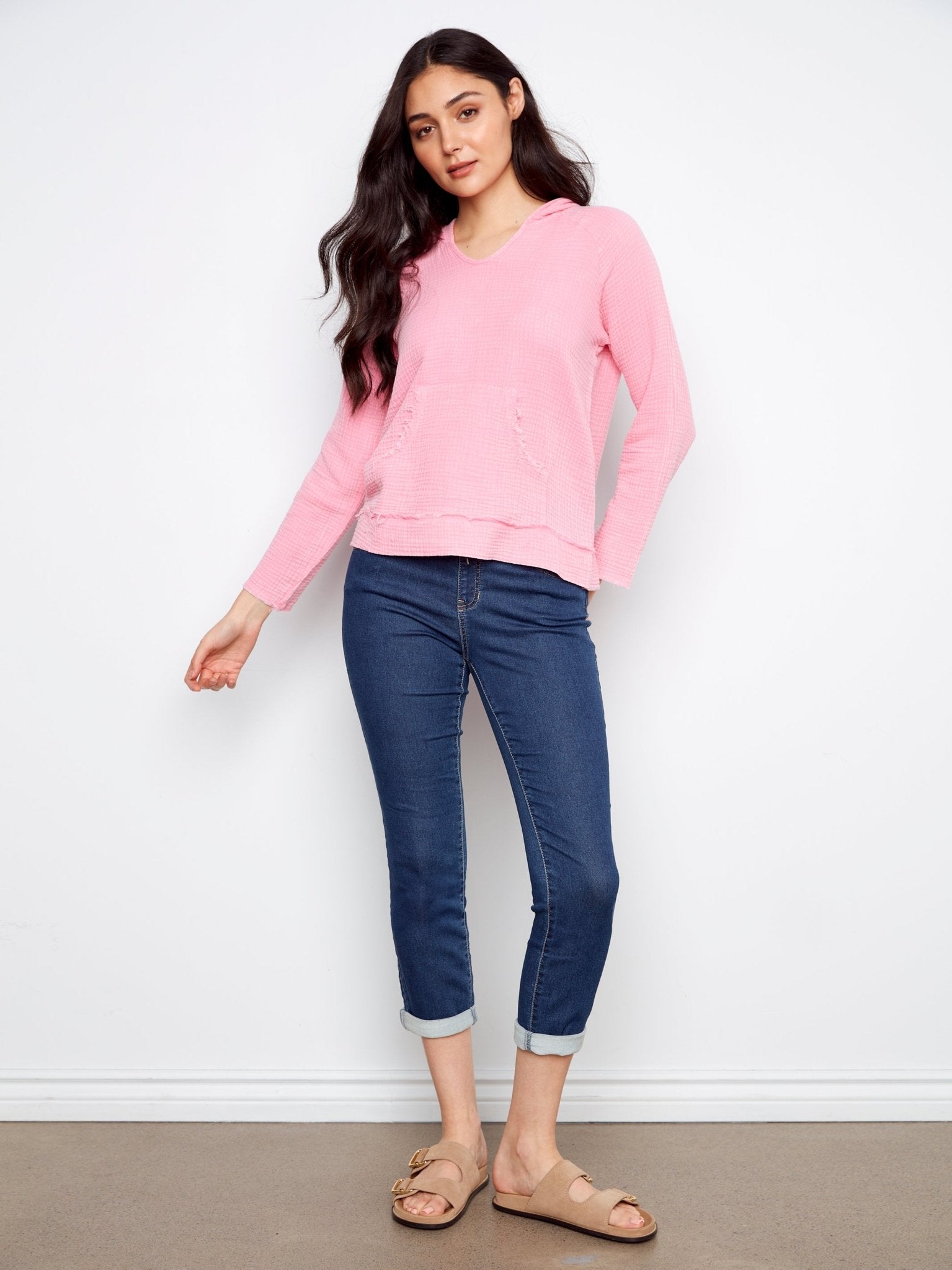 Bubble Cotton Hoodie With Kangaroo Pocket - Charlie B - 690178755514 - Sugar River Shoppe - 