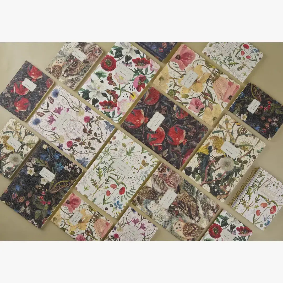 3 Piece Gift Set Greens and Flowers 2 Notebooks + Monaco Pen - Sugar River Shoppe