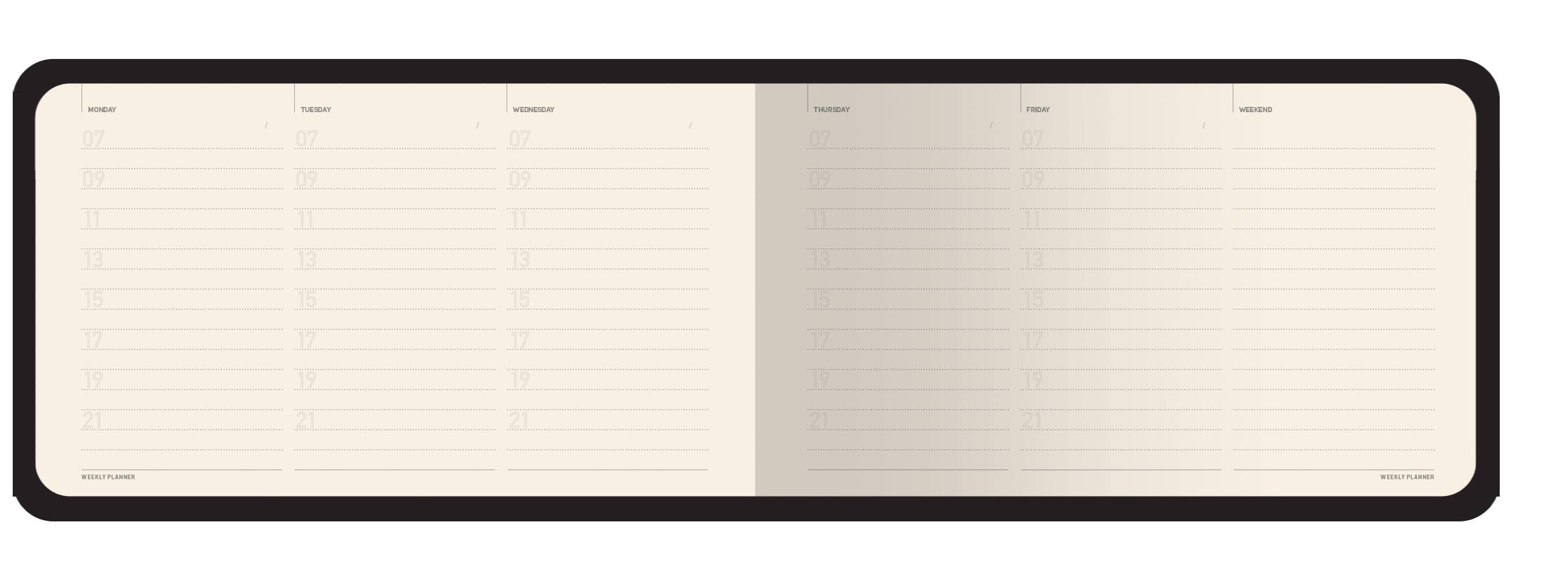 Horizontal Vegan Leather Weekly Planner - Pom on the Vine - Sugar River Shoppe