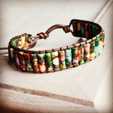 Woven Regalite Stacked Stone Bracelet-Multi