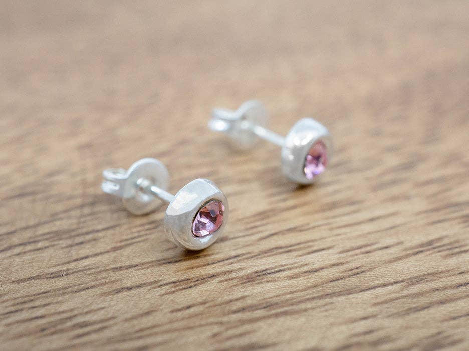 Pink Crystal Studs