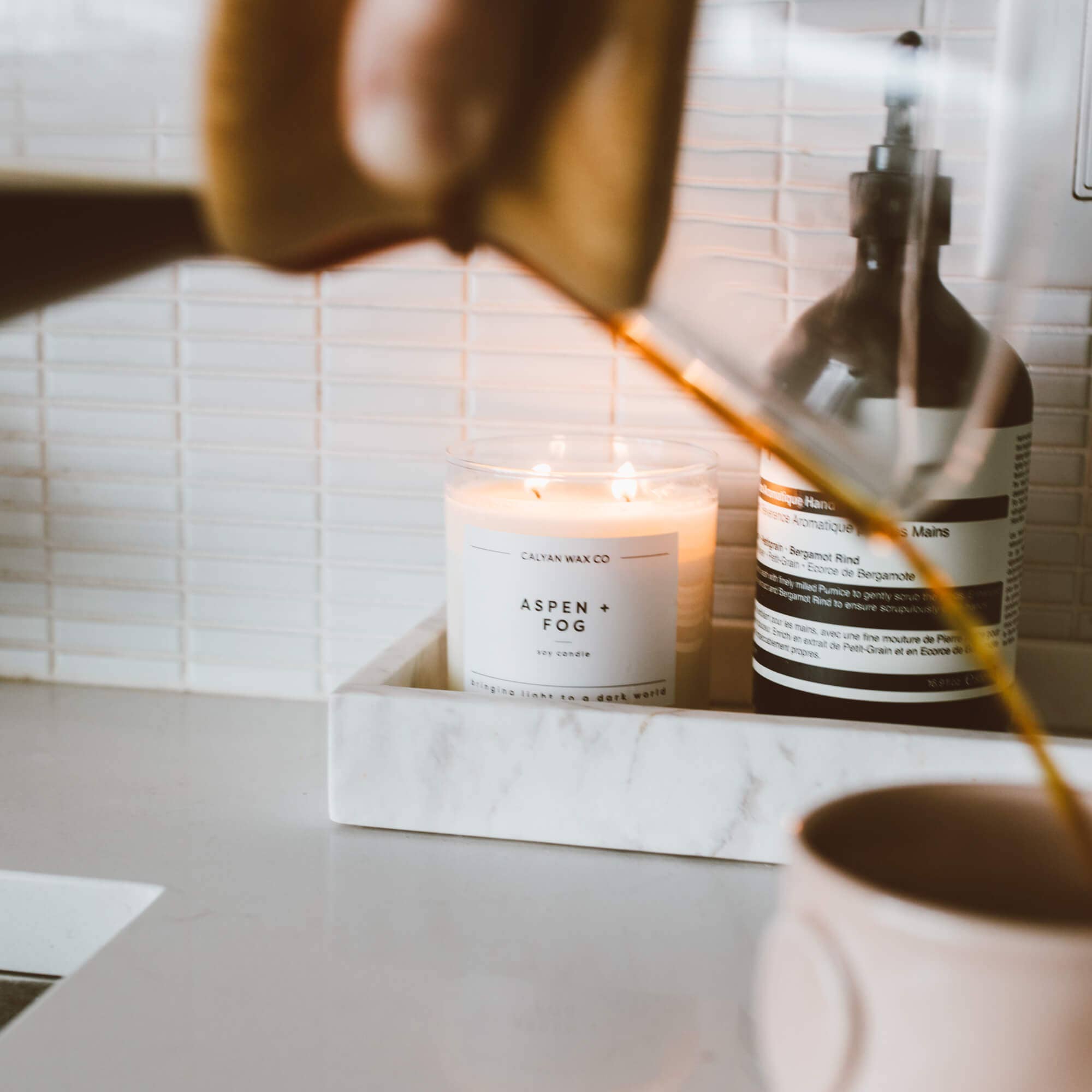 Aspen + Fog - Glass Tumbler Soy Candle - Sugar River Shoppe