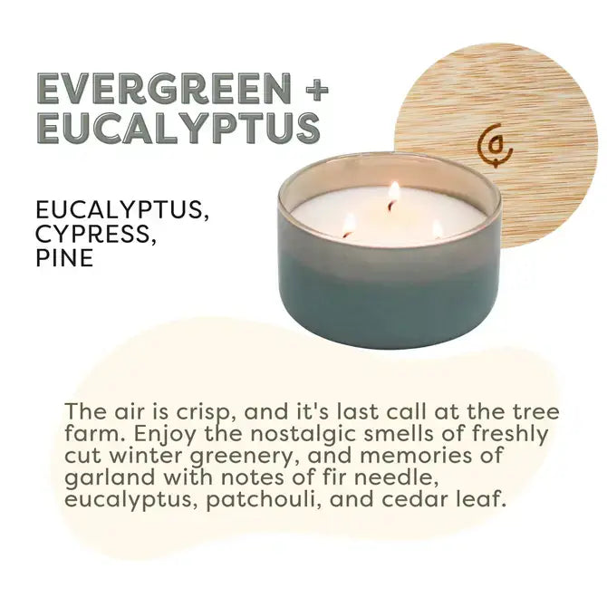 Evergreen + Eucalyptus - Resilience Series 3 Wick Soy Candle - Sugar River Shoppe