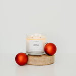Home + Holiday - 3 Wick Clear Glass Tumbler Soy Candle - Sugar River Shoppe