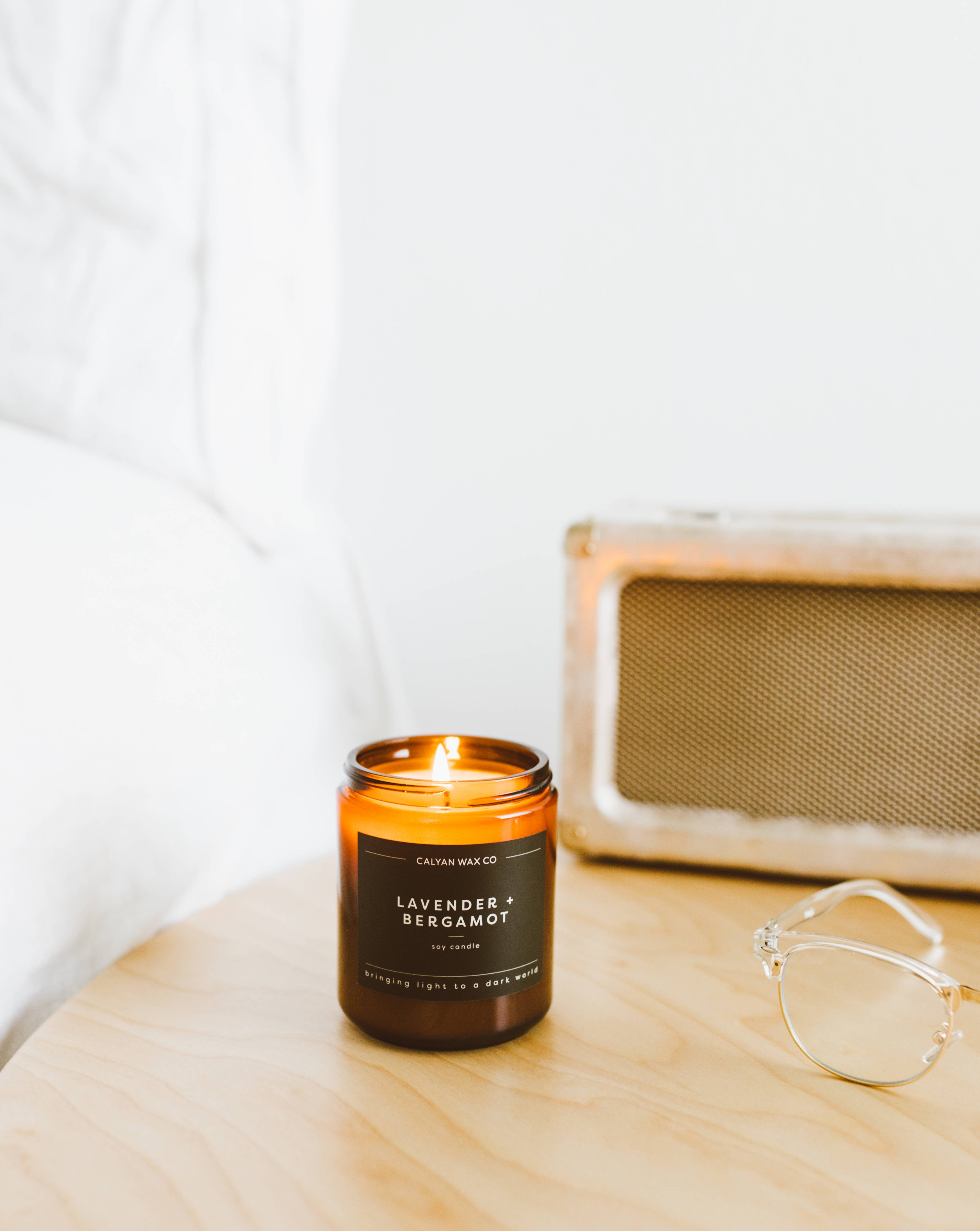 Lavender + Bergamot - Amber Jar Soy Candle - Sugar River Shoppe