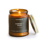 Lemon + Sage - Amber Jar Soy Candle - Sugar River Shoppe