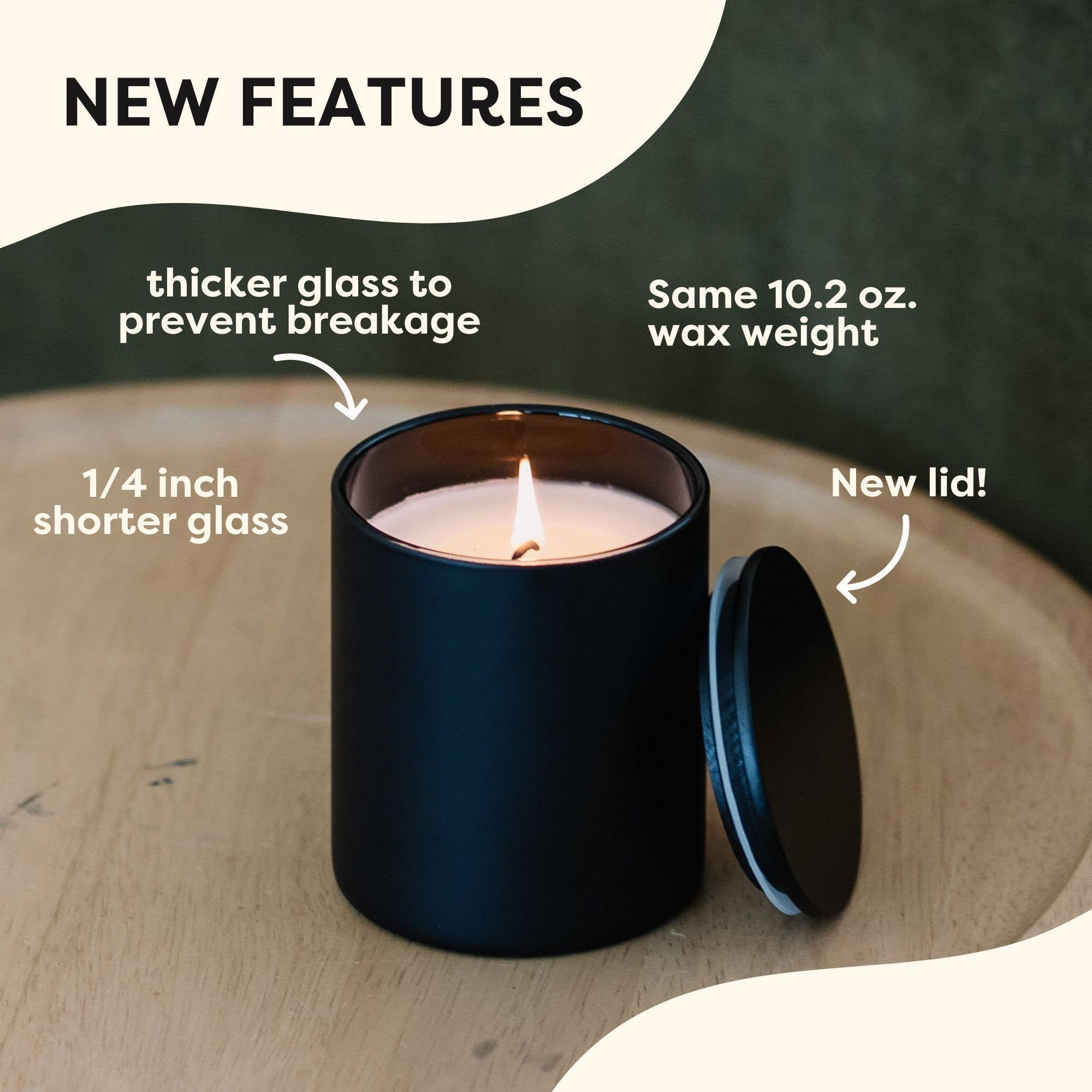 Palo Santo + Cypress Matte Black Glass Tumbler Soy Candle - Sugar River Shoppe