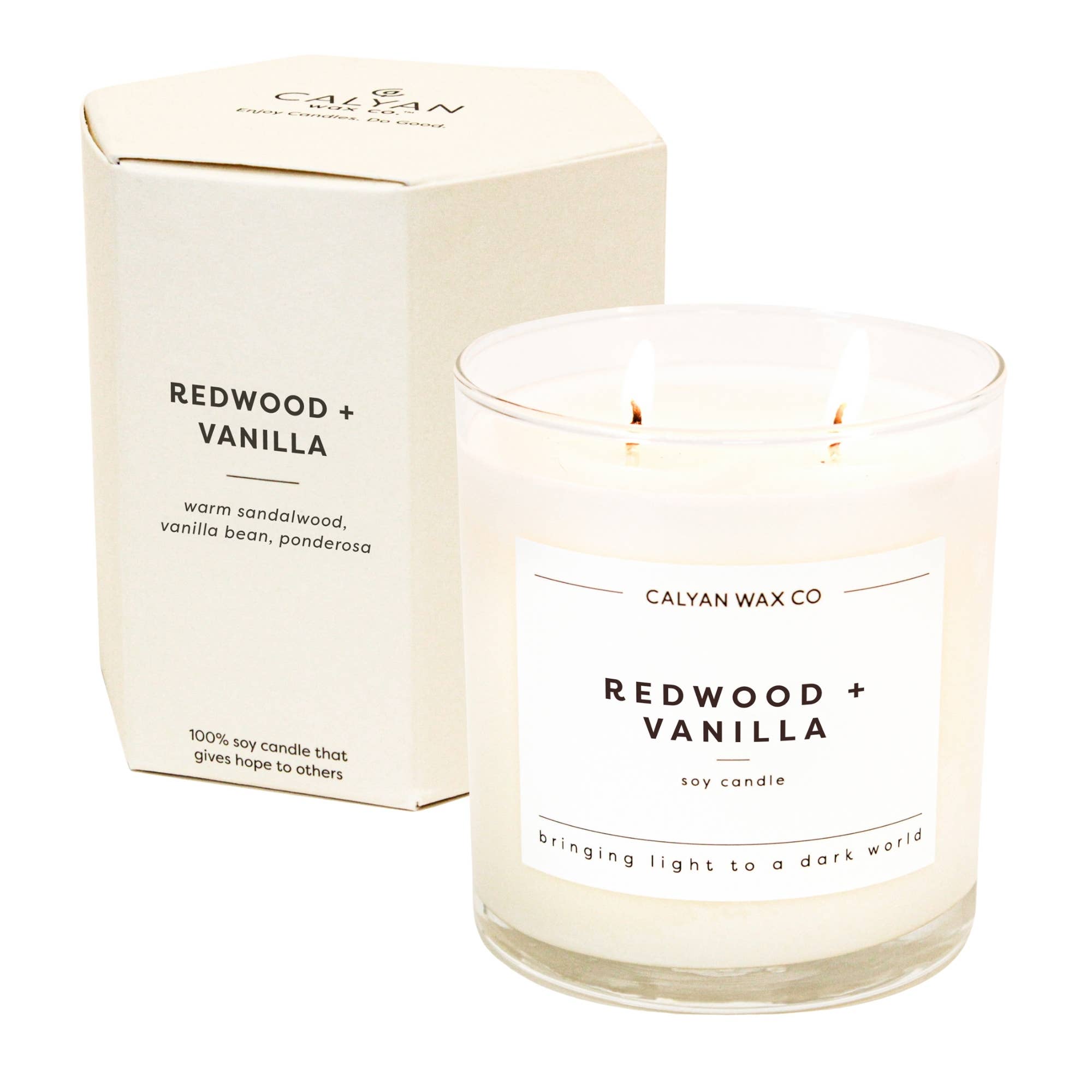 Redwood + Vanilla - Glass Tumbler Soy Candle - Sugar River Shoppe