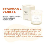 Redwood + Vanilla - Glass Tumbler Soy Candle - Sugar River Shoppe