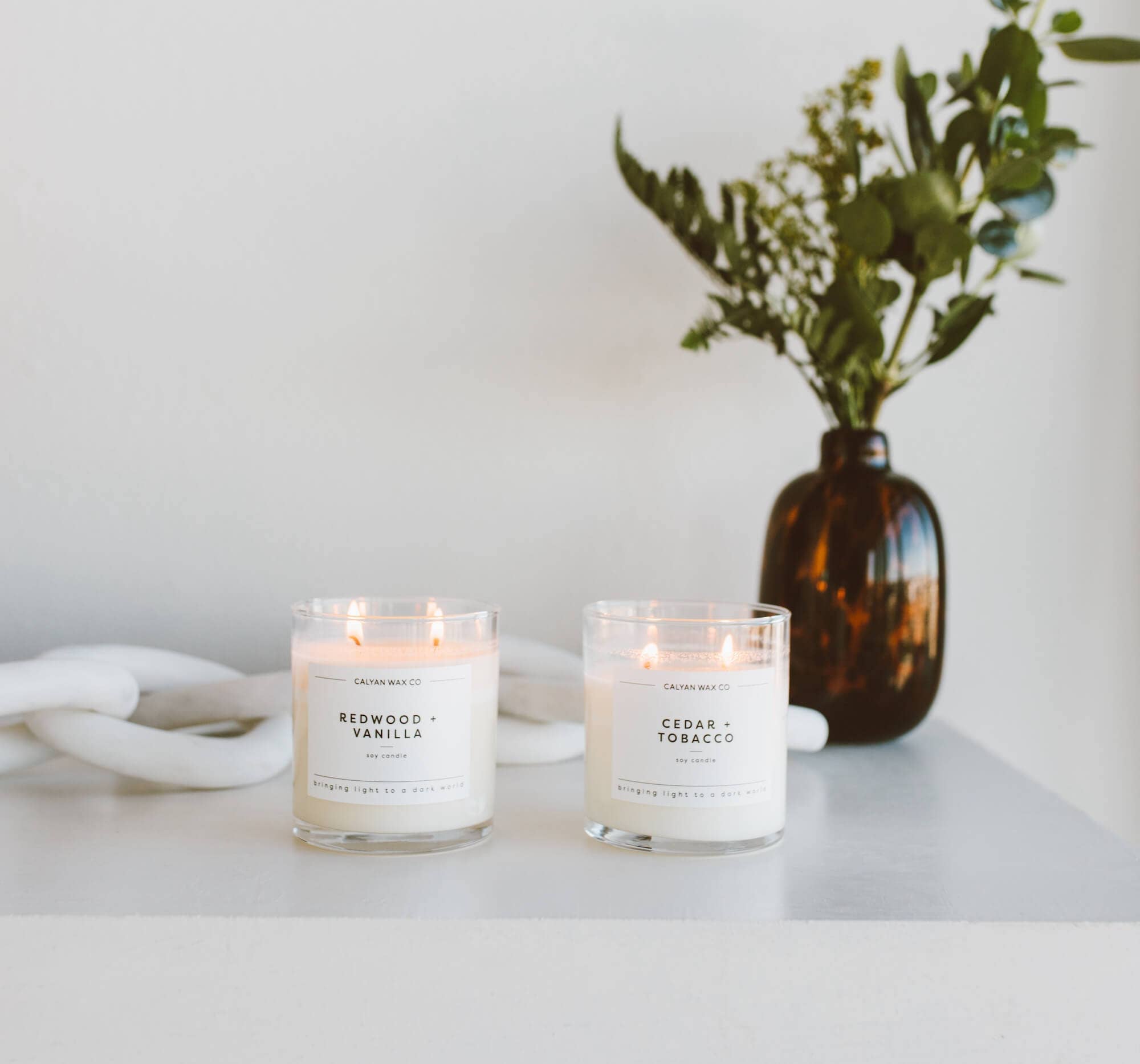 Redwood + Vanilla - Glass Tumbler Soy Candle - Sugar River Shoppe