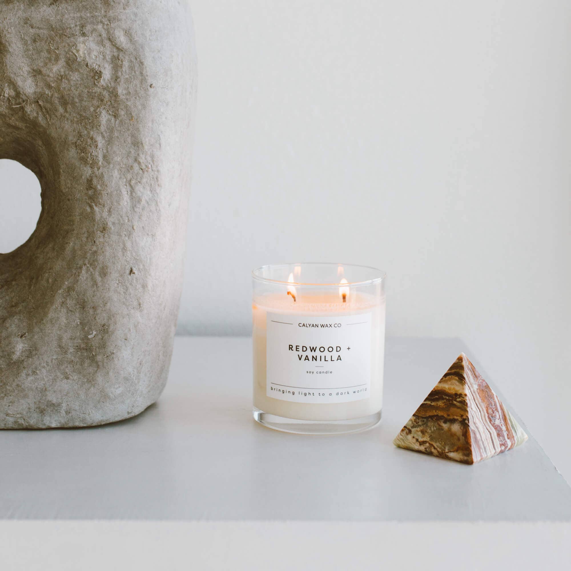 Redwood + Vanilla - Glass Tumbler Soy Candle - Sugar River Shoppe