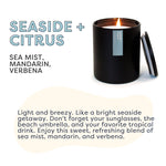 Seaside + Citrus Matte Black Glass Tumbler Soy Candle - Sugar River Shoppe