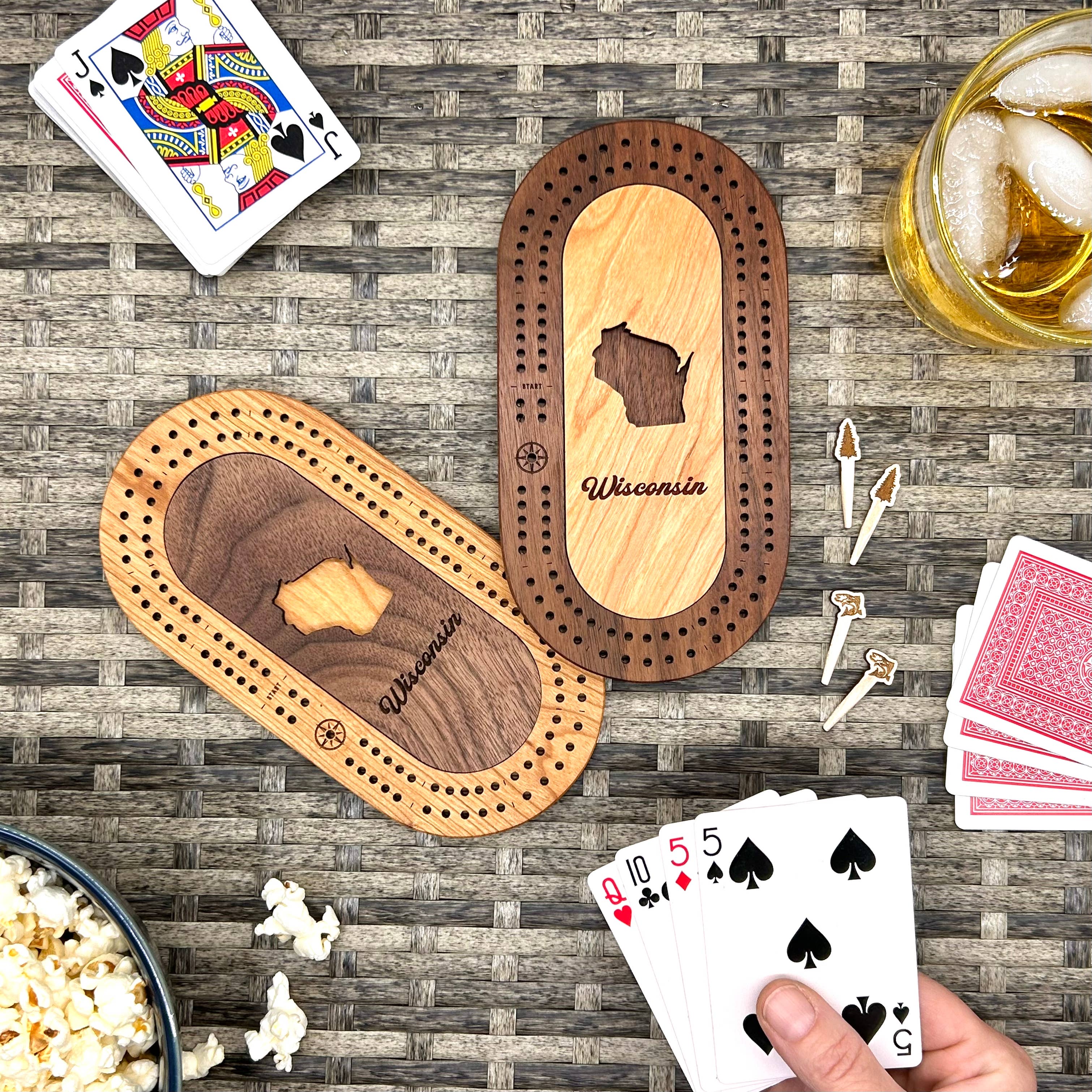 Wisconsin Mini Travel Cribbage Board Set - Sugar River Shoppe