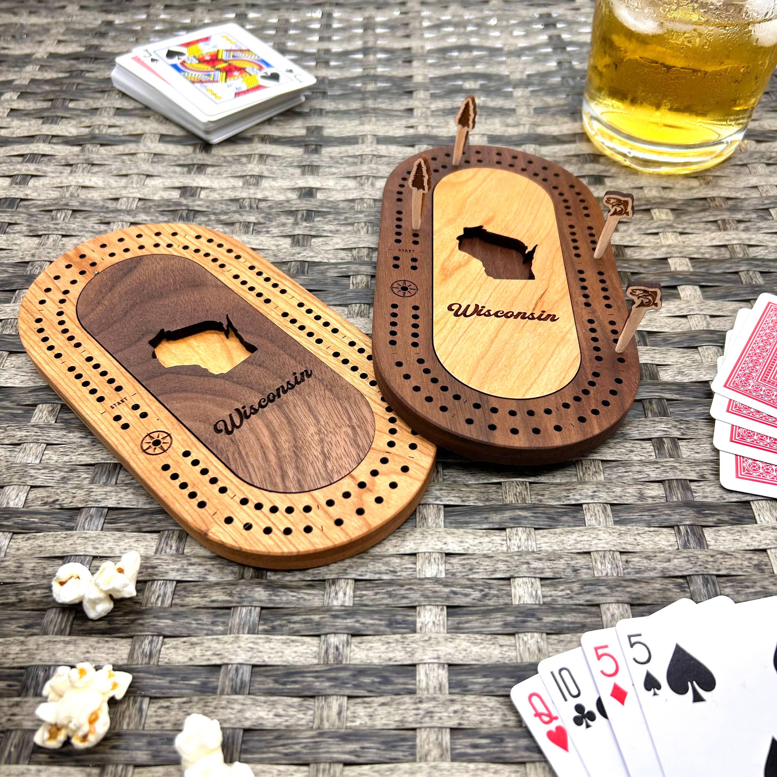 Wisconsin Mini Travel Cribbage Board Set - Sugar River Shoppe