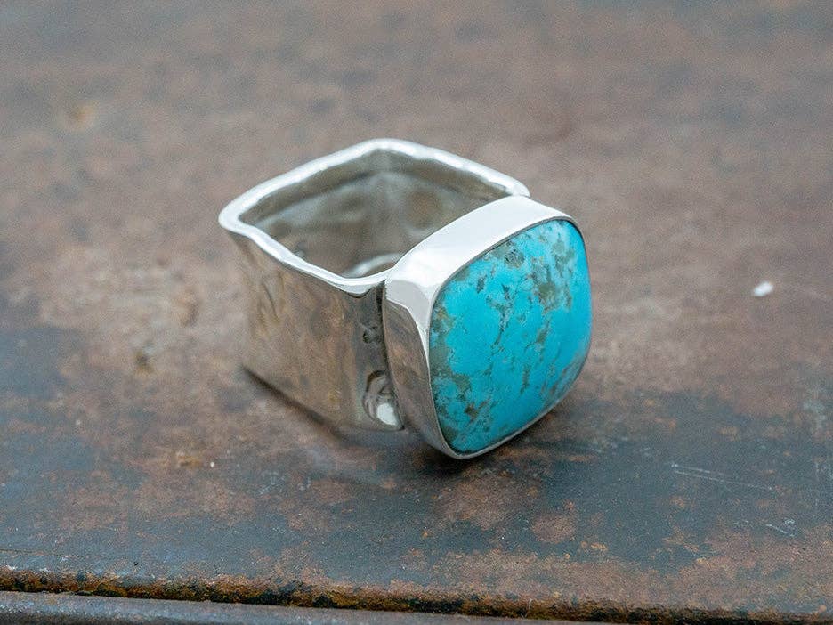 Cuadrado Ring with Light Turquoise