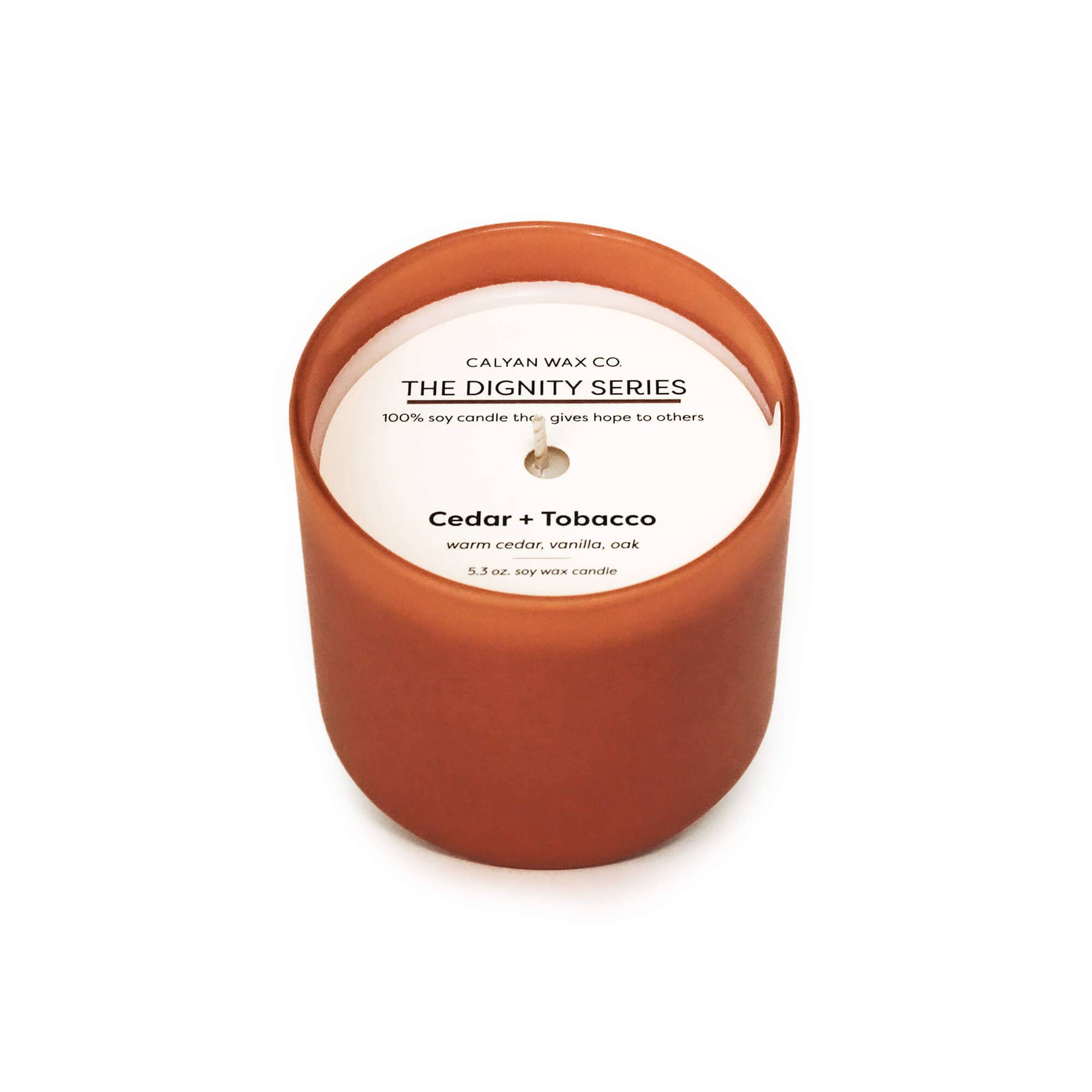 Cedar + Tobacco - Dignity Series Soy Candle - Calyan Wax Co. - 856207008512 - Sugar River Shoppe - 