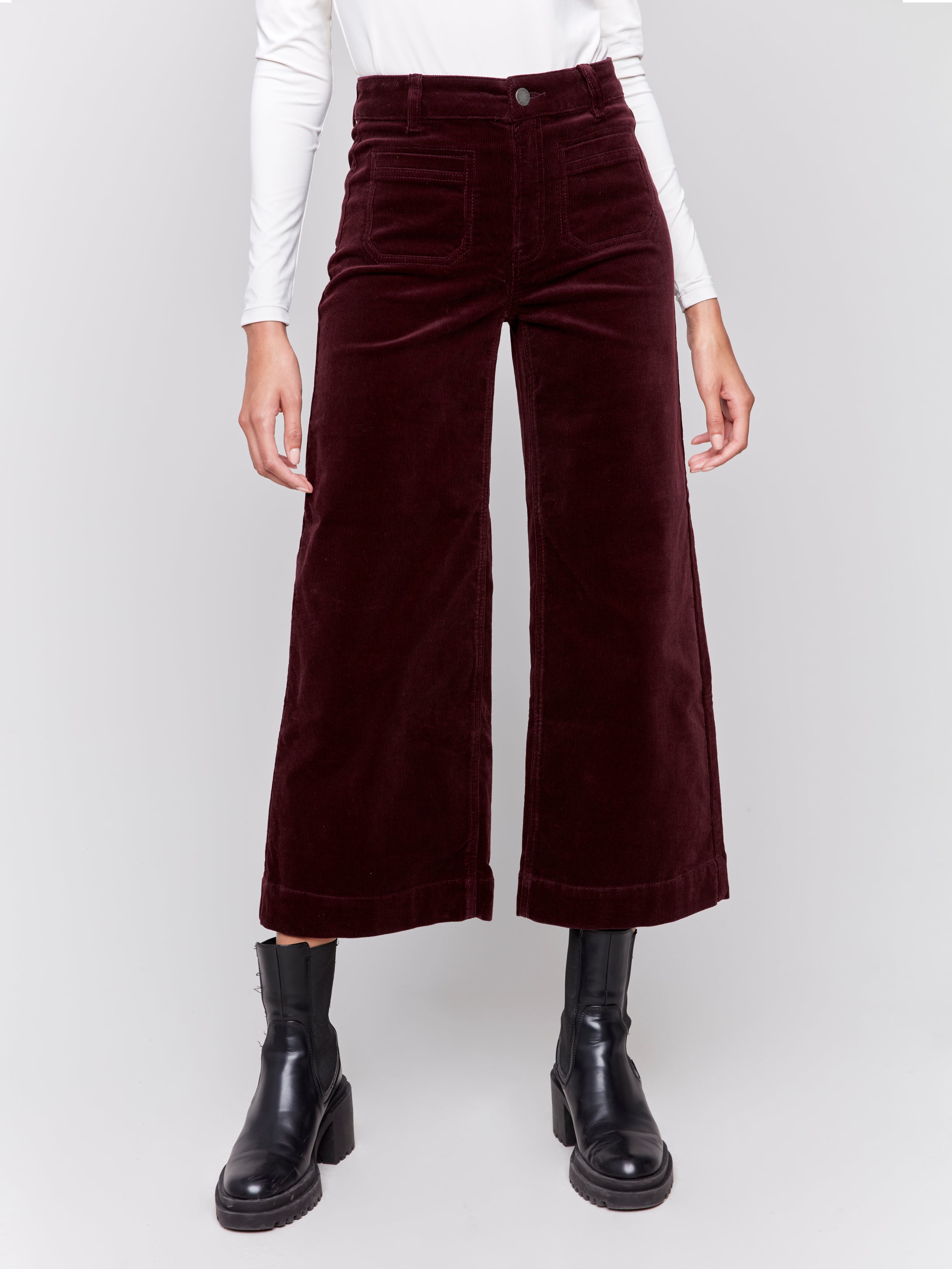 Corduroy Front Patch Pocket, Flare Leg Pant - Sugar River Shoppe