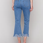 Cropped Jeans with Fringed Hem - Sugar River Shoppe