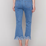 Cropped Jeans with Fringed Hem - Sugar River Shoppe
