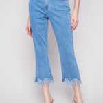 Cropped Jeans with Fringed Hem - Sugar River Shoppe