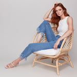 Cropped Jeans with Fringed Hem - Sugar River Shoppe