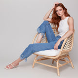 Cropped Jeans with Fringed Hem - Sugar River Shoppe
