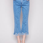 Cropped Jeans with Fringed Hem - Sugar River Shoppe