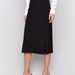 Knee Length Skirt with Side Slits and Pockets - Sugar River Shoppe