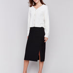 Knee Length Skirt with Side Slits and Pockets - Sugar River Shoppe