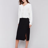 Knee Length Skirt with Side Slits and Pockets - Sugar River Shoppe