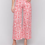 Printed Patch Pocket Flare Pants - Sugar River Shoppe