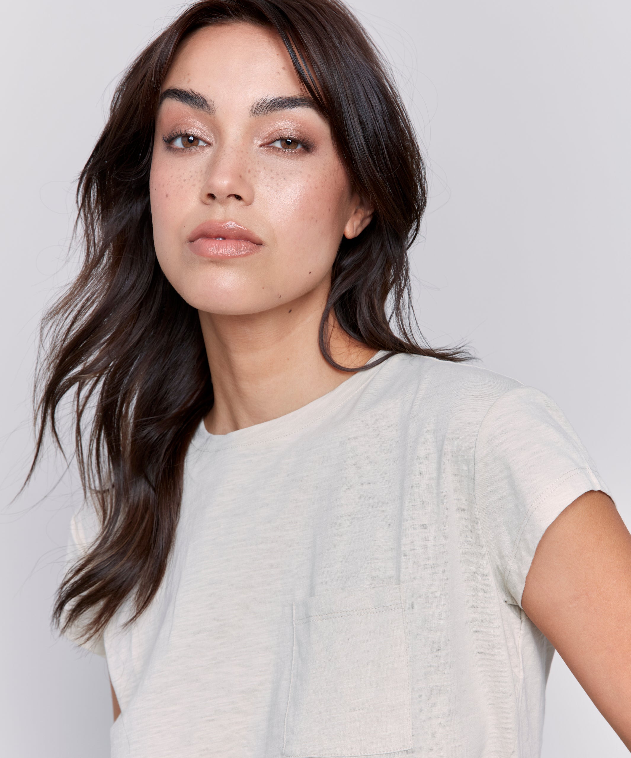 Cap Sleeve Tee with Chest Pocket Detail - Sugar River Shoppe