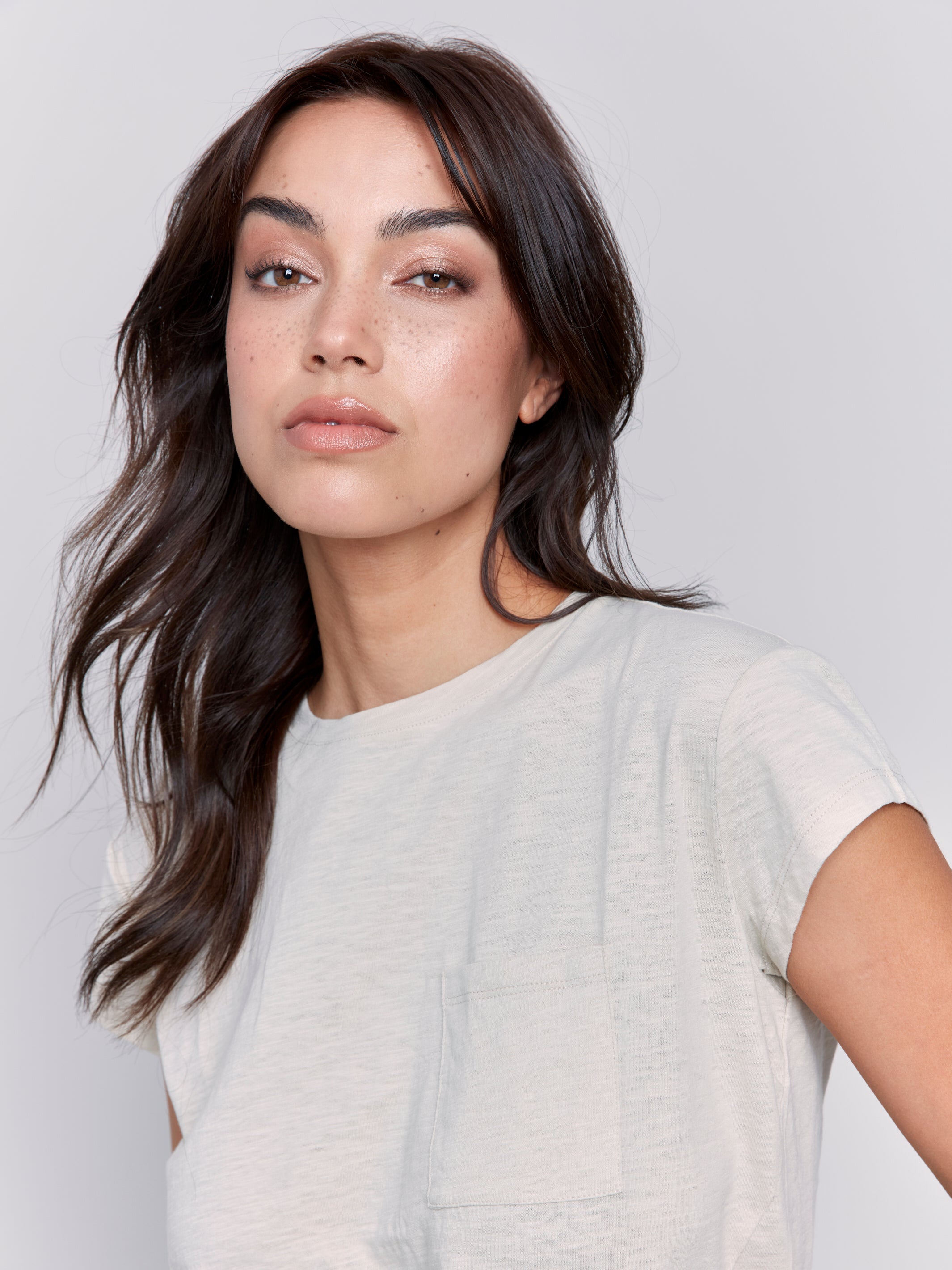 Cap Sleeve Tee with Chest Pocket Detail - Sugar River Shoppe
