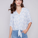 Long Sleeve Shirt with Button and Knot - Sugar River Shoppe
