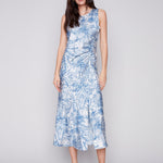 Sleeveless Dress with Rushed Drawstring - Sugar River Shoppe