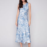 Sleeveless Dress with Rushed Drawstring - Sugar River Shoppe