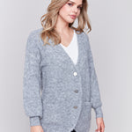 Boucle Knit Long Cardigan With Front Button - Sugar River Shoppe