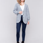 Boucle Knit Long Cardigan With Front Button - Sugar River Shoppe