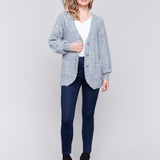 Boucle Knit Long Cardigan With Front Button - Sugar River Shoppe