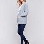 Boucle Knit Long Cardigan With Front Button - Sugar River Shoppe