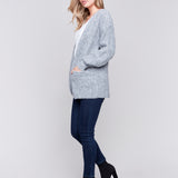 Boucle Knit Long Cardigan With Front Button - Sugar River Shoppe