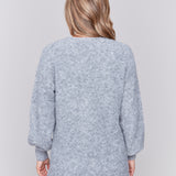 Boucle Knit Long Cardigan With Front Button - Sugar River Shoppe