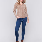 Cold Dye Cable Knit Sweater - Sugar River Shoppe