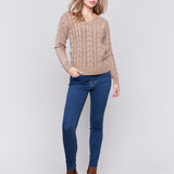 Cold Dye Cable Knit Sweater - Sugar River Shoppe