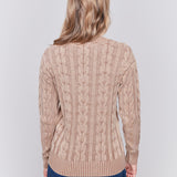 Cold Dye Cable Knit Sweater - Sugar River Shoppe