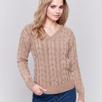 Cold Dye Cable Knit Sweater - Sugar River Shoppe