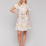 Linen Blend Short Sleeve Button-Front Dress - Sugar River Shoppe